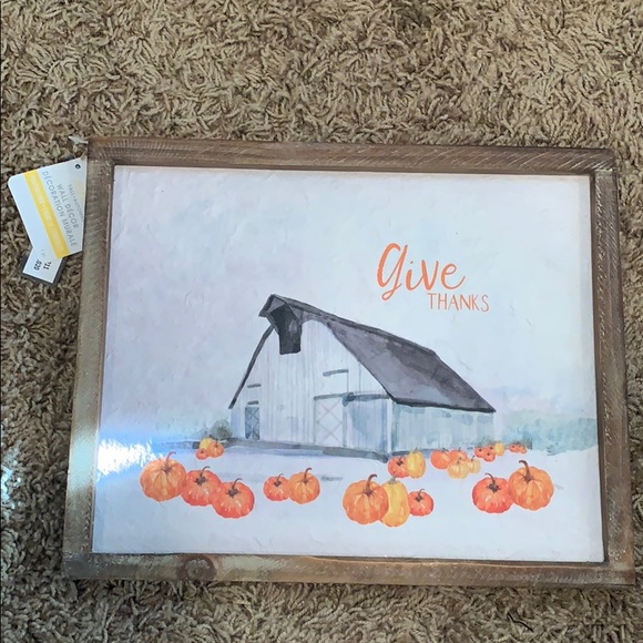 Pumpkin farm wall decor frame! NWT! 10X12.5 in - Picture 1 of 2